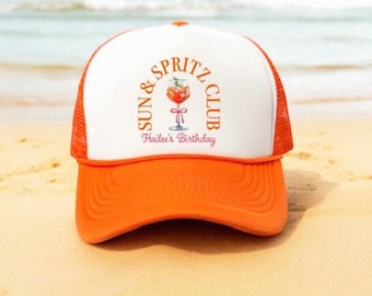 Spritz theme Hat | Aperol Spritz Bachelorette Trucker Hats | Italian Summer party favors