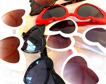 Heart Sunglasses! | Bachelorette Veil | Beach Bachelorette Party Favors | Bride glasses