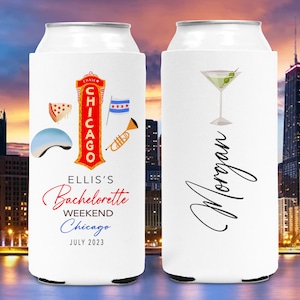 Chicago theme party Favors. Chicago Bachelorette or Birthday Huggers. Chicago Girl's Weekend Favors.