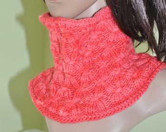 Orange Smocked Cowl