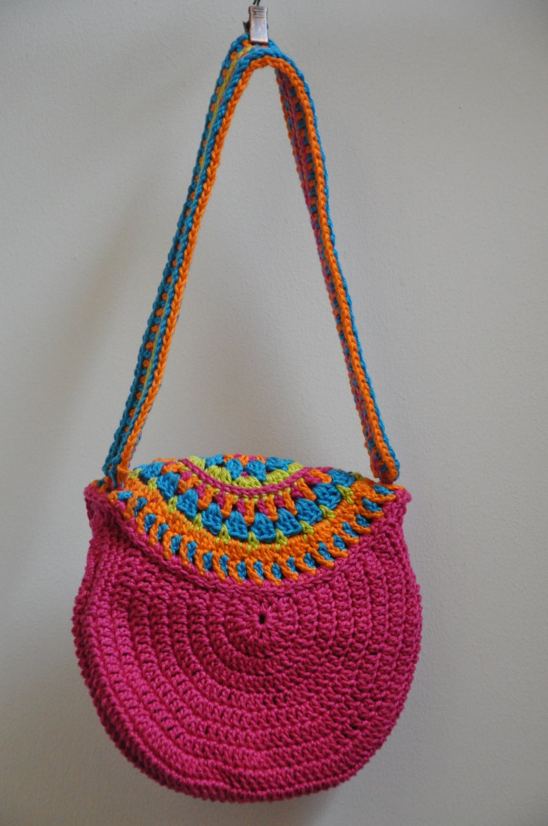 Colorful crochet mandala purse image 2