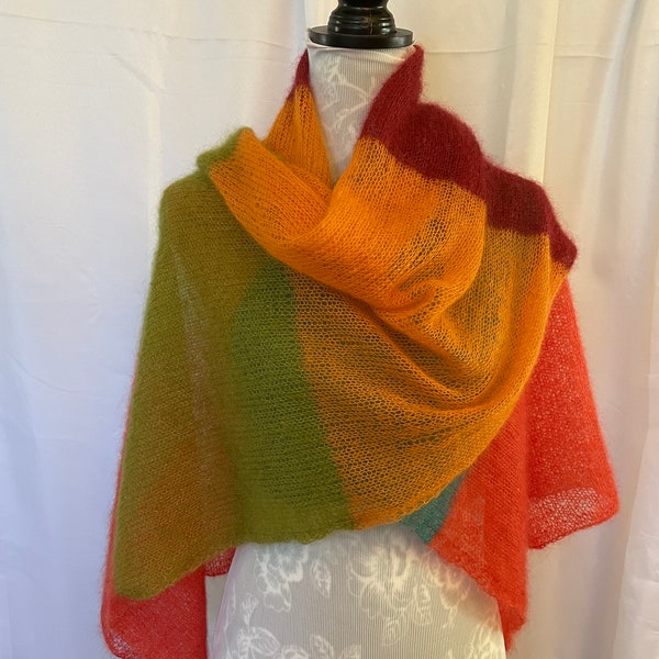 Orange Knit Scarf Etsy