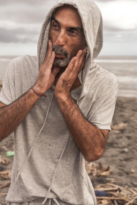 short sleeve cotton hoodie