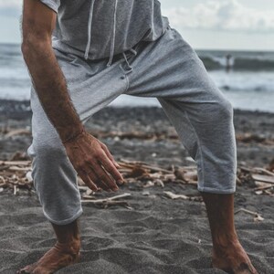 Yak & Yeti Men's Cotton Yoga Pants - Blue X-Large