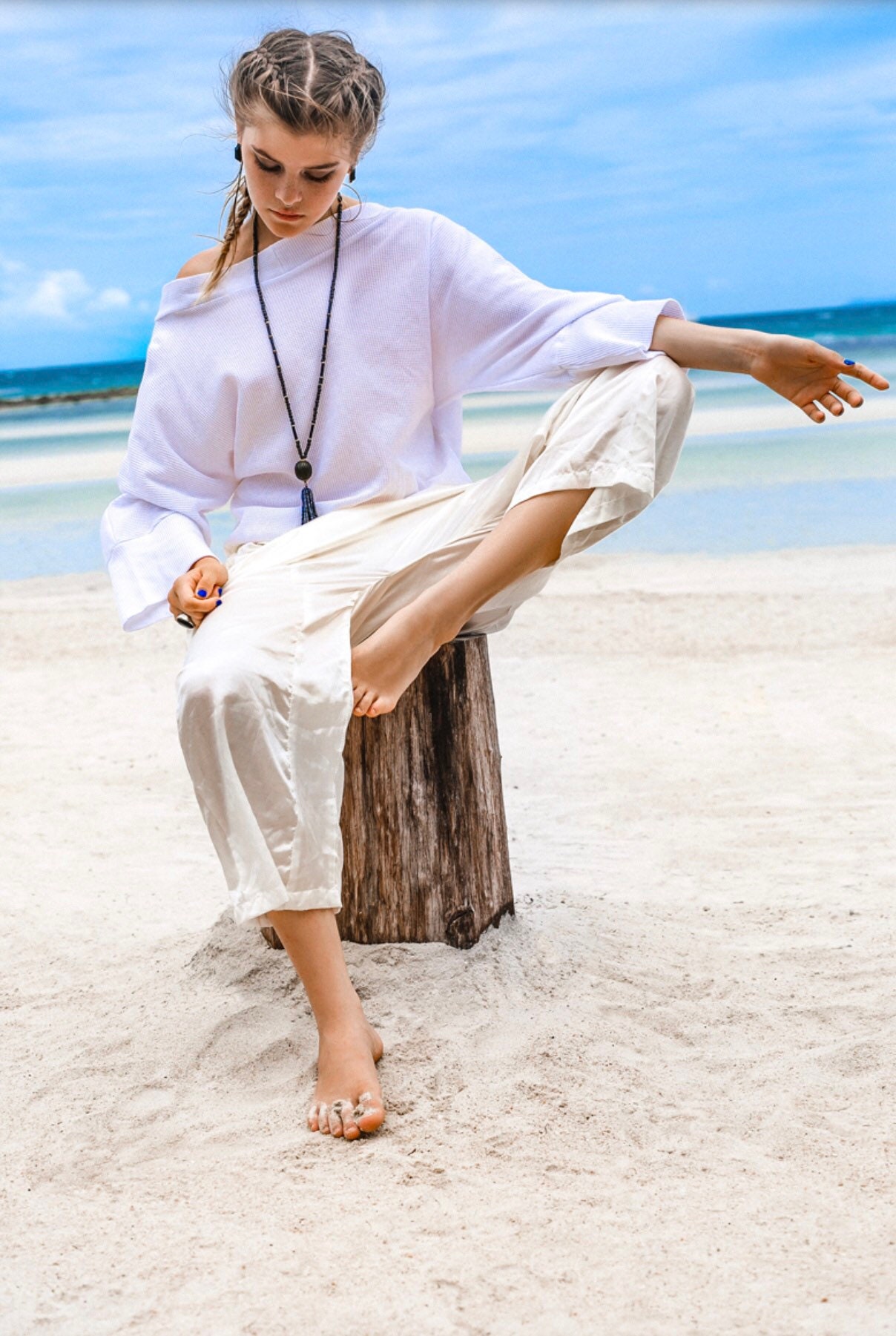 MIHO White Cotton Kimono Top Vneck Shirts Unique Waffle Etsy