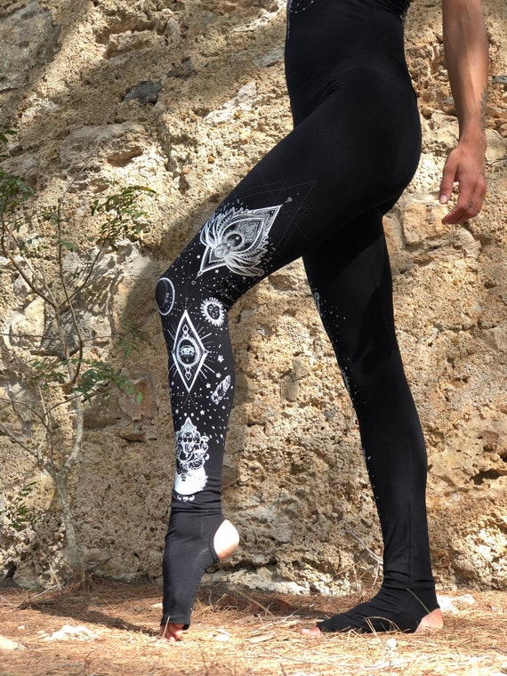 KIKU Extra Long Yoga Leggings With Spats Yoga Pants Women, Black