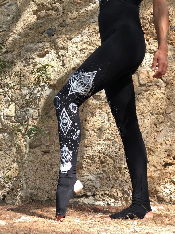 KIKU Extra Long Yoga Leggings With Spats Yoga Pants Women, Black Leggings  Fitness Workout Festival Dance Leggings, Mandala Lotus Yoga Botto -   Sweden