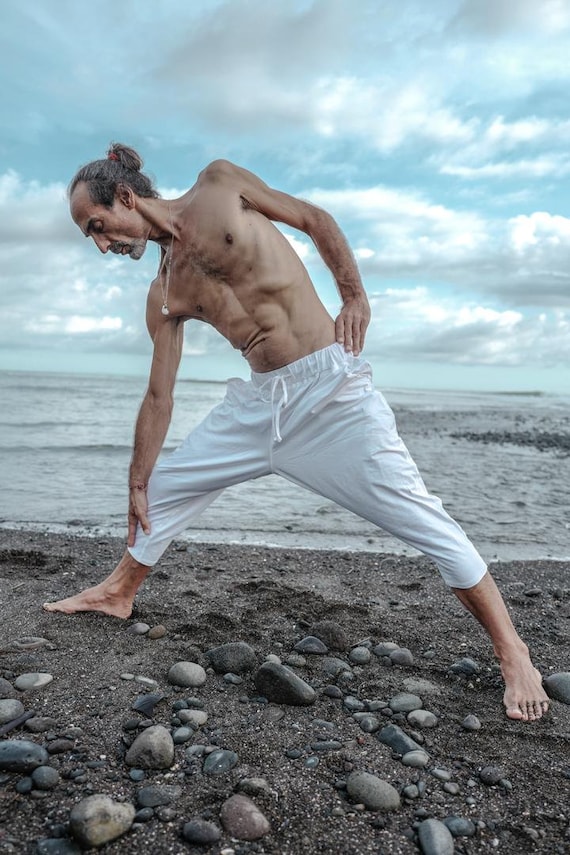 mens white yoga clothes