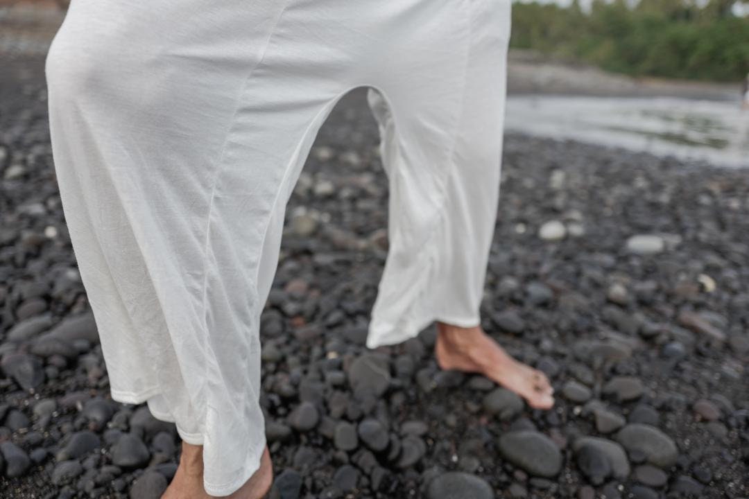 SHIDJERU Mens Yoga Pants, Dance Pants, White Yoga Wear Clothing