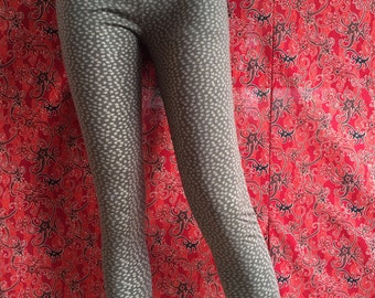 Tricot Leggings - Print - Decorative Beads - Yoga - Festival Wear - 3/4 Length - Unique - Size 38