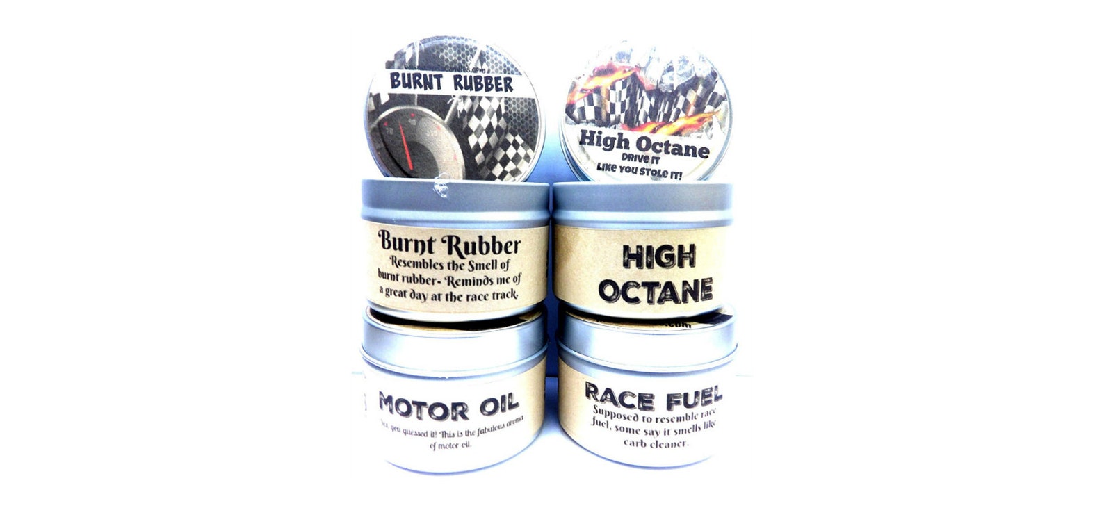Combo Set of 4 High Octane Race Fuel Motor Oil and Burnt Etsy
