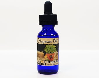 Citronella 1 Ounce / 29.5 ml Blue Glass Bottle of Premium Grade Skin Safe Fragrance Oil