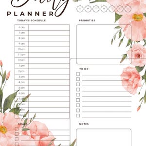 Floral daily planner