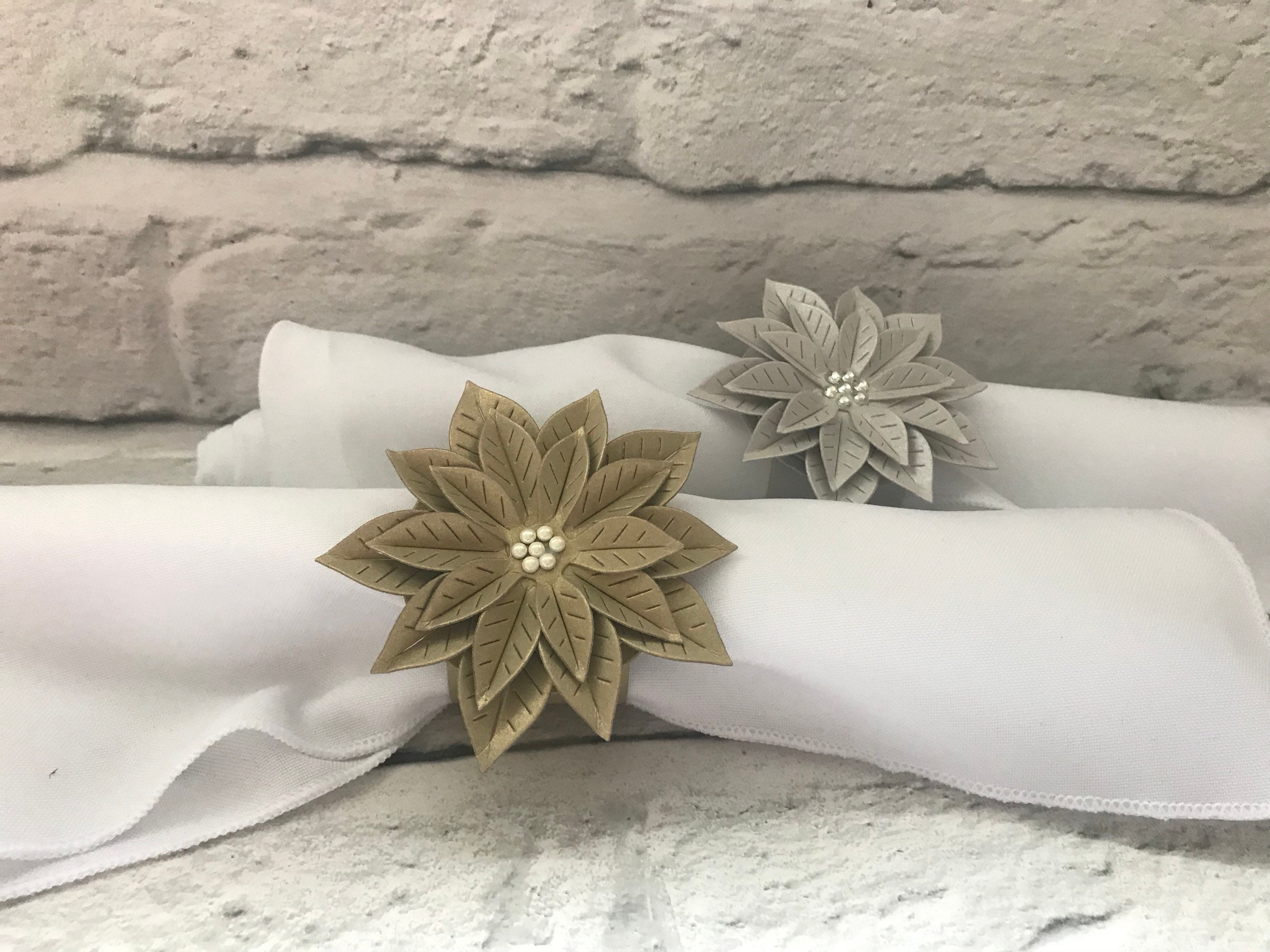Napkin Rings Christmas Napkin Rings Poinsettia Napkin Rings
