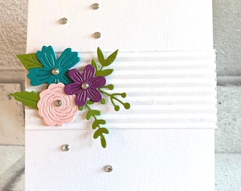 Handmade birthday card, greetings card, floral birthday card, birthday decor, handmade greetings card