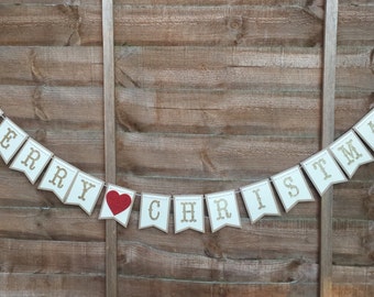 Christmas Bunting, Merry Christmas Bunting, Christmas Banner, Christmas Garland