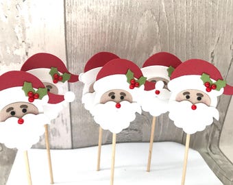 Santa Cupcake Toppers, Father Christmas Cupcake Toppers, Cupcake Toppers, Christmas Cupcake Toppers, christmas decor