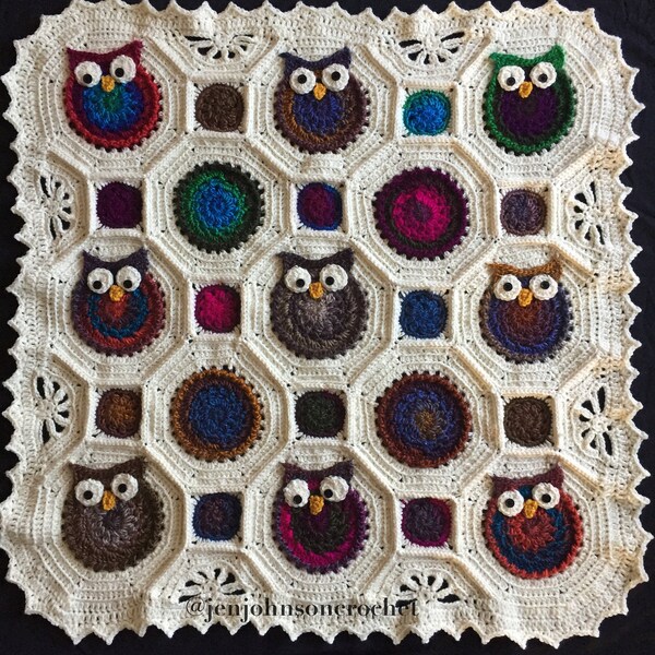 Crochet Owl Obession Baby Blanket or Lap Blanket for Adults - Owls- Babies - Blankets - Winter - Newborn - Nursery - Unique gift