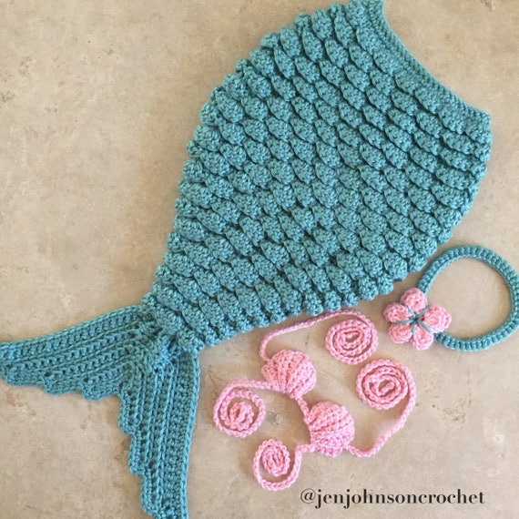 Crochet 3 6 MESES Sirena Foto Prop Traje para el beb Traje Ropa