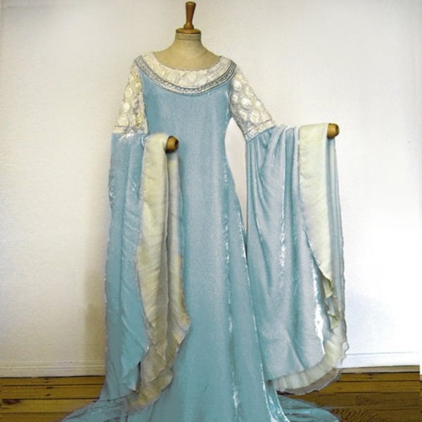 Robe Arwen robe de mariée robe elfique Seigneur des Anneaux velours de soie - sur mesure