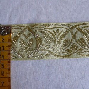 1,29m x 4cm Festliche Borte Hellgelb mit Gold B018