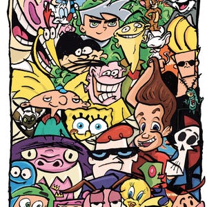 Poster Toon des années 90 - Cartoon Network - Nickelodeon - Boomerang - Impression de cartes photo brillantes 240 g - Signée par l'artiste