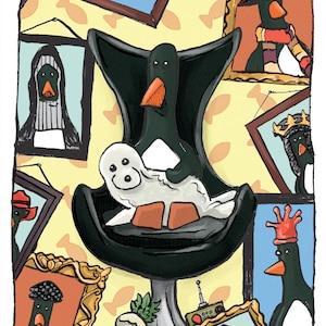 Feathers McGraw - El pingüino - Wallace y Gromit - Impresión de obra de arte original - Firmada por el artista