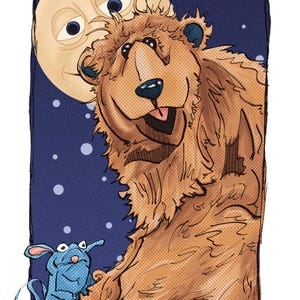 Ours dans la grande maison bleue - Jim Henson - Impression sur carte brillante 240 g - Signée par l'artiste - Impression d'art originale