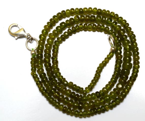 NATURAL GEM VASONITE SUPER FINE QUALITY 2-4MM SMOOTH RONDELLES BEAD 18" NECKLACE NATURAL GEM VASONITE SUPER FINE QUALITY 2-4MM SMOOTH RONDELLES BEAD 18" NECKLACE