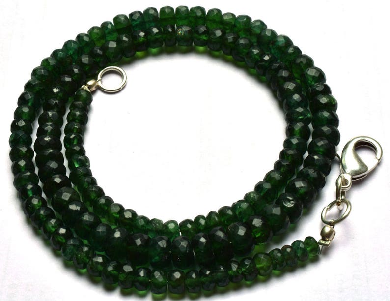 Natural Gem 17 Inches Super Finest Quality -AAA-Green Color Apatite Rondelle Faceted Big Beads Necklace 4 TO 7 MM