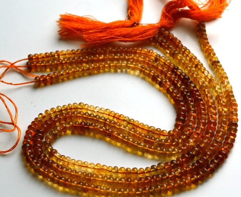 Natural Gem 1 Stand 14 inch Super Rare AAA Golden Citrin Smooth Rondelle Shape Beads Size 3.5 TO 4 MM
