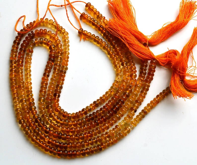 Natural Gem 1 Stand 14 inch Super Rare AAA Golden Citrin Smooth Rondelle Shape Beads Size 3.5 TO 4 MM