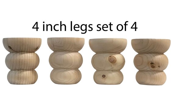 Unfinished 4 pieces sofa legs couch legs furniture legs ottoman legs bun feet ball legs bed legs4 x 3 1 2