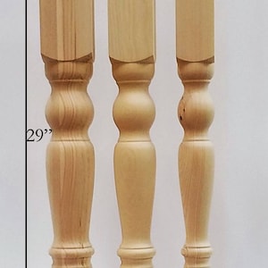 Farmhouse Dining Table Legs- Wood Legs. set of 4 hand made wood turning legs