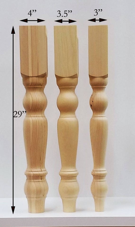 Farmhouse Dining Table Legs Wood Set Of 4 Hand Made