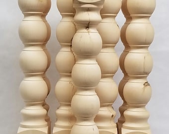 Juego de cuatro o una sola patas para mesa de comedor de madera maciza de pino nudoso sin terminar