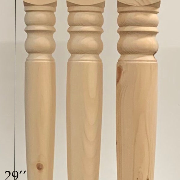 Farmhouse Dining Table Legs- Wood Legs. set of 4 hand made wood turning legs