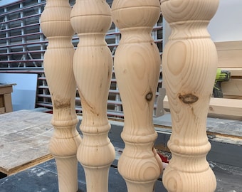 Patas de mesa de estilo rústico sin acabado o patas de banco a juego de 45 cm (18"), juego de 4