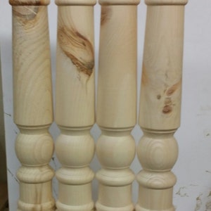 Set of 4 knotty pine unfinished 29 x 3 1/2 table island legs