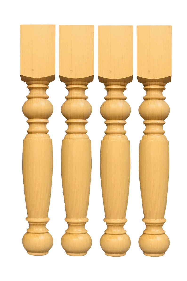 Set of 4 knotty pine unfinished wooden table legs 29 x 4 x 4 Etsy.de