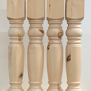 Set 4 Unfinished Solid Knotty pine dining 29'' Table Legs