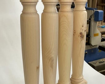 35''- 29'' x 3 inches Set of four knotty pine  unfinished table island legs-vanity legs