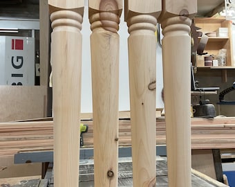 Set 4 Unfinished Solid tapered Knotty pine dining 29'' Table Legs