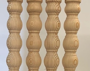 Set 4 Unfinished Solid eastern knotty pine dining 29'' x 3.5 Table Legs