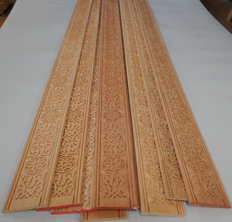 Moroccan Wood Carved Molding 3 1/8 x 1/4 X 8 Feet Etsy