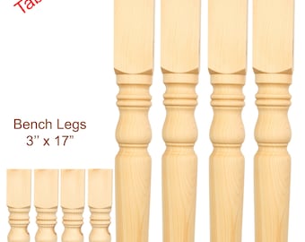 2 Sets of Hand made table legs and Bench legs,wooden pine- dining room pine table legs
