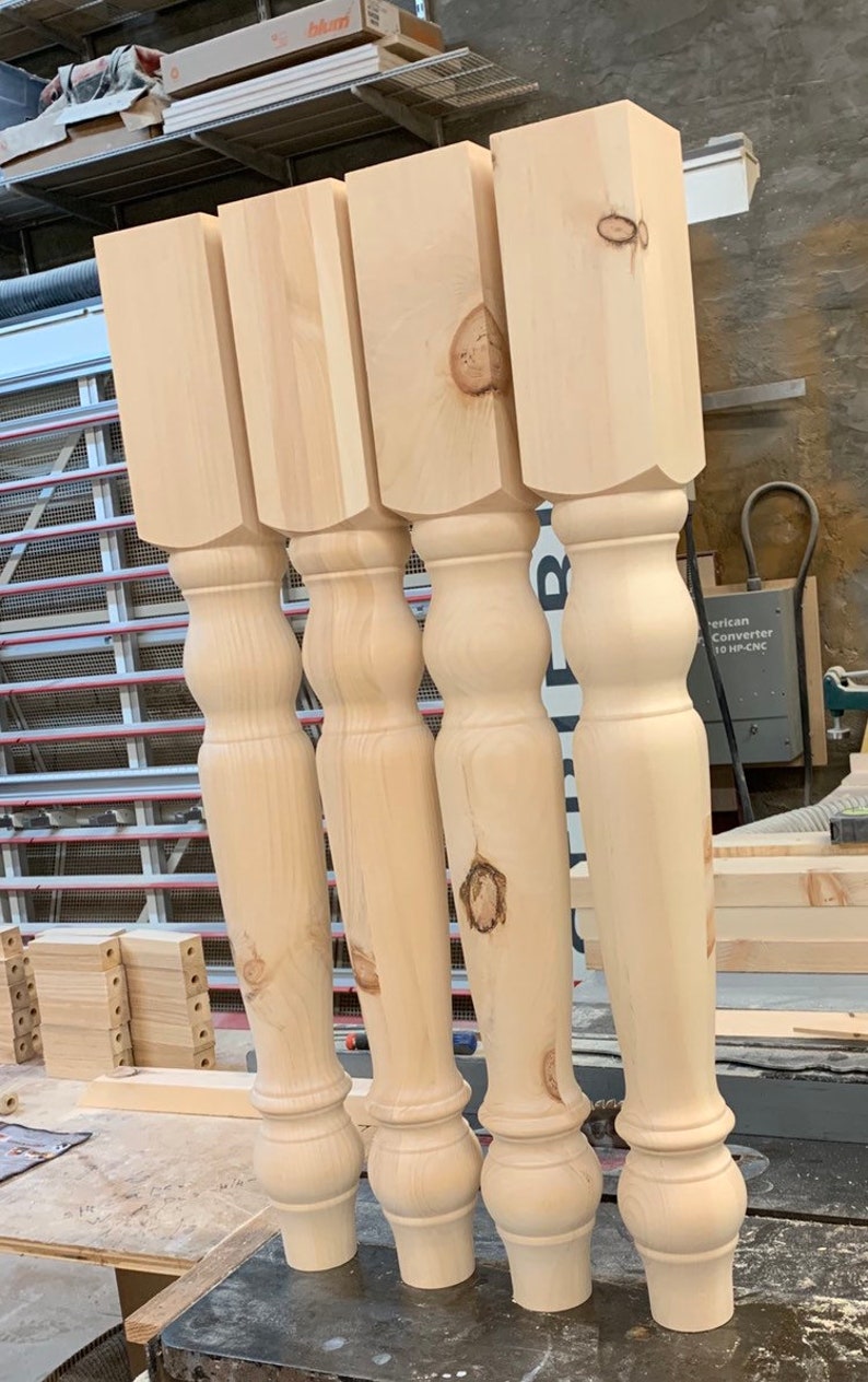 35inches Solid Knotty Pine Dining Table Legs Image 0