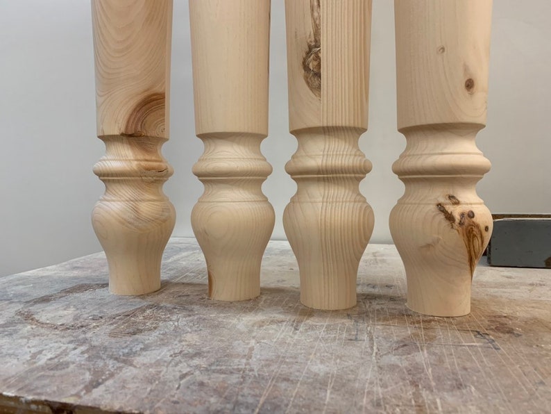 Set of 4 knotty pine unfinished wooden table legs 29 x 3 1/2 Etsy