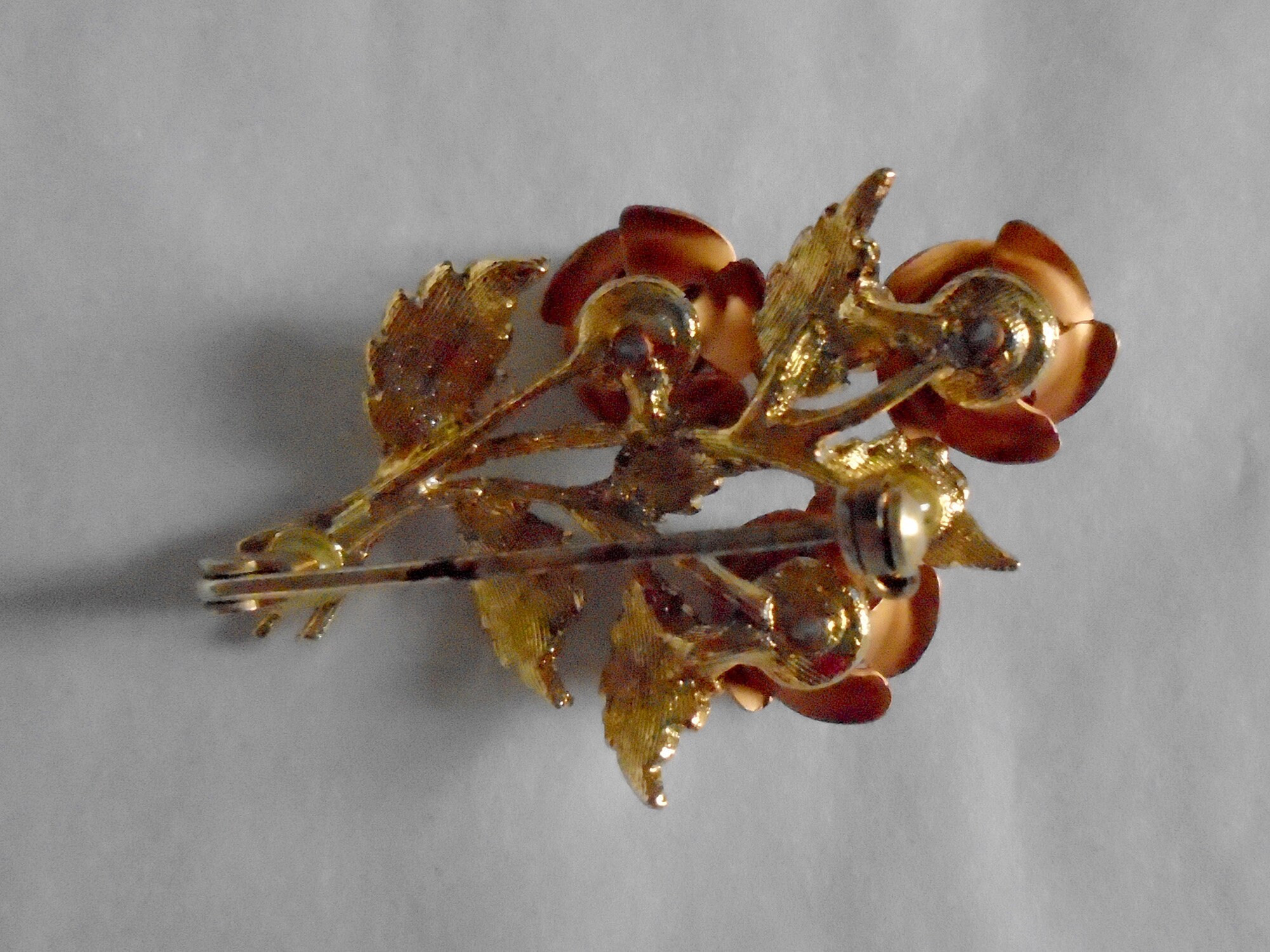 British Vintage Brooch H. Samuel Gold Plated Brown Rose in Etsy