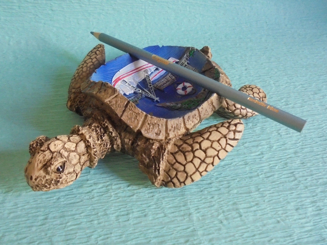 Greek Turtle Pencil Holder Ashtray Cigar Holder Trinket Etsy